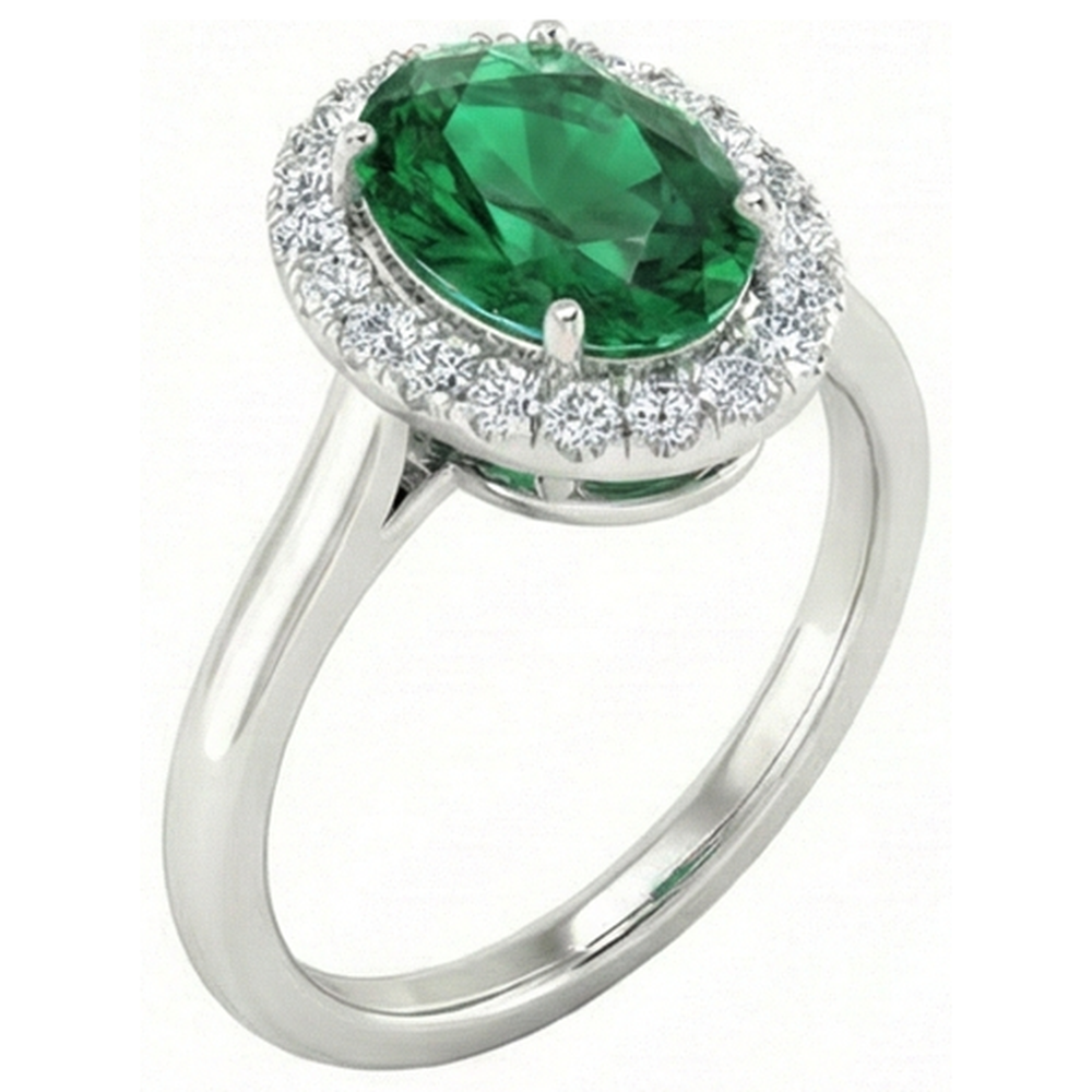 naturel round émeraude 4.50carats bague détail rapproché