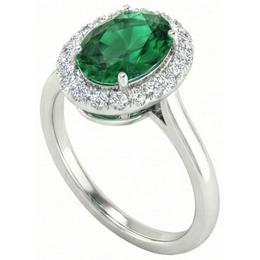 naturel round émeraude 4.50carats bague vue de dessus