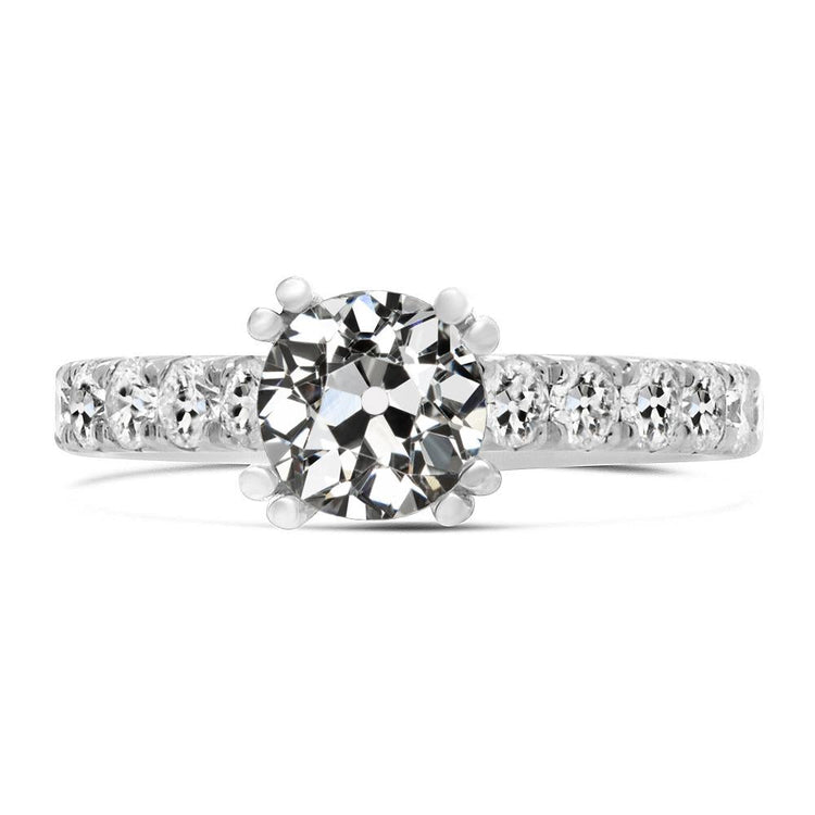 Bague d'anniversaire ancienne mine Cut Réel Diamond Double Prong Set 6 Carats