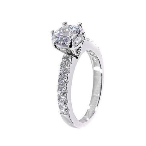 Bague d'anniversaire avec Authentique diamants ronds taille brillant de 2.70 cts