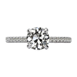 Bague d'anniversaire avec Véritable diamants ronds taille ancienne sertie de griffes 4.50 carats