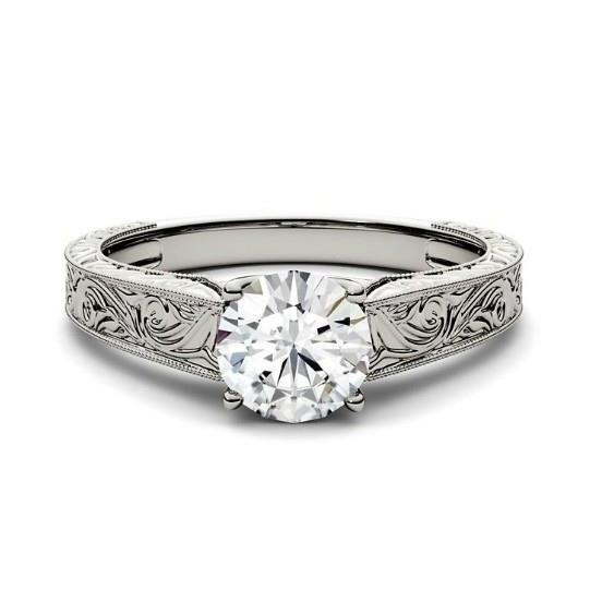 Bague d'anniversaire de style antique avec Naturel diamants étincelants de 2.75 cts