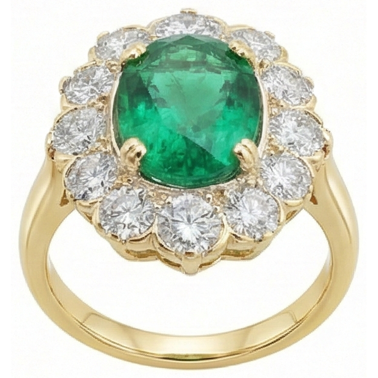 Bague de Cocktail Vert Emeraude