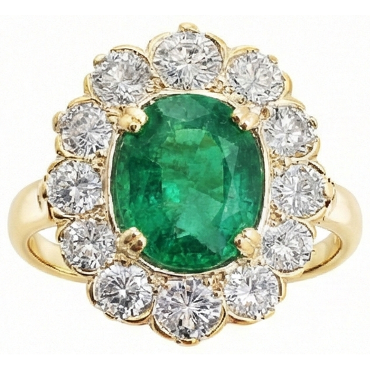 Bague de Cocktail Vert Emeraude
