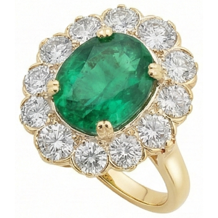 Bague de Cocktail Vert Emeraude