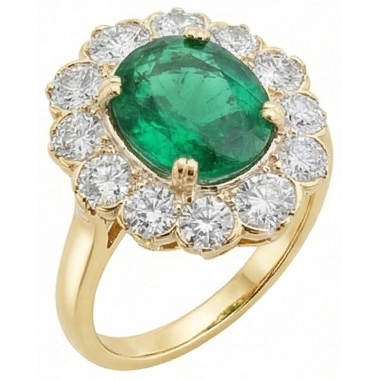 Bague de Cocktail Vert Emeraude