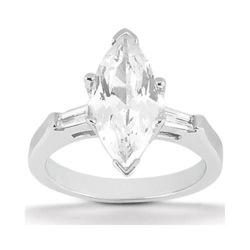 Bague de fiançailles en diamant taille marquise 3.50 ct. - HarryChadEnt.FR