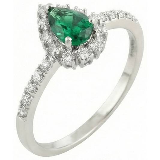 naturel pear diamant 4.80carats bague angle de côté