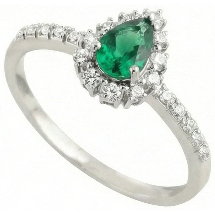 naturel pear diamant 4.80carats bague détail rapproché