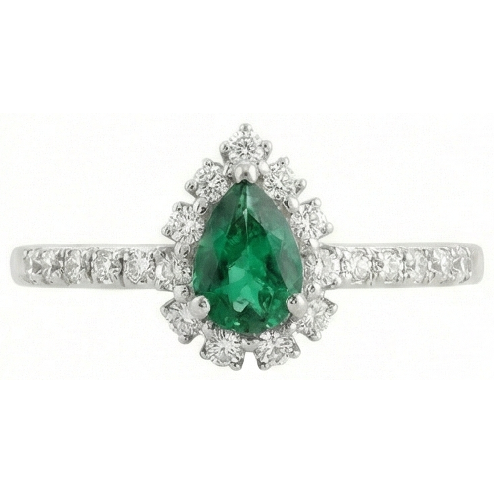 naturel pear diamant 4.80carats bague vue de dessus