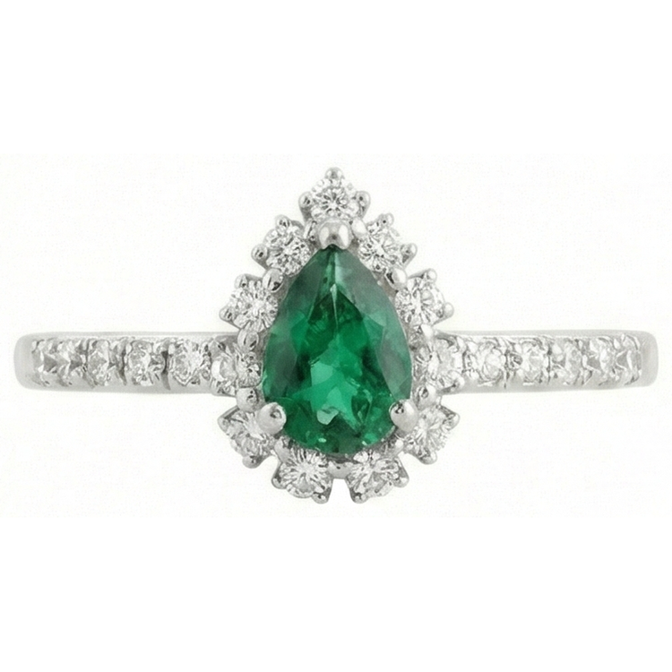 naturel pear diamant 4.80carats bague vue de dessus