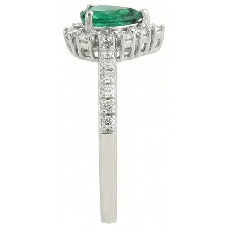 naturel pear diamant 4.80carats bague vue de profil