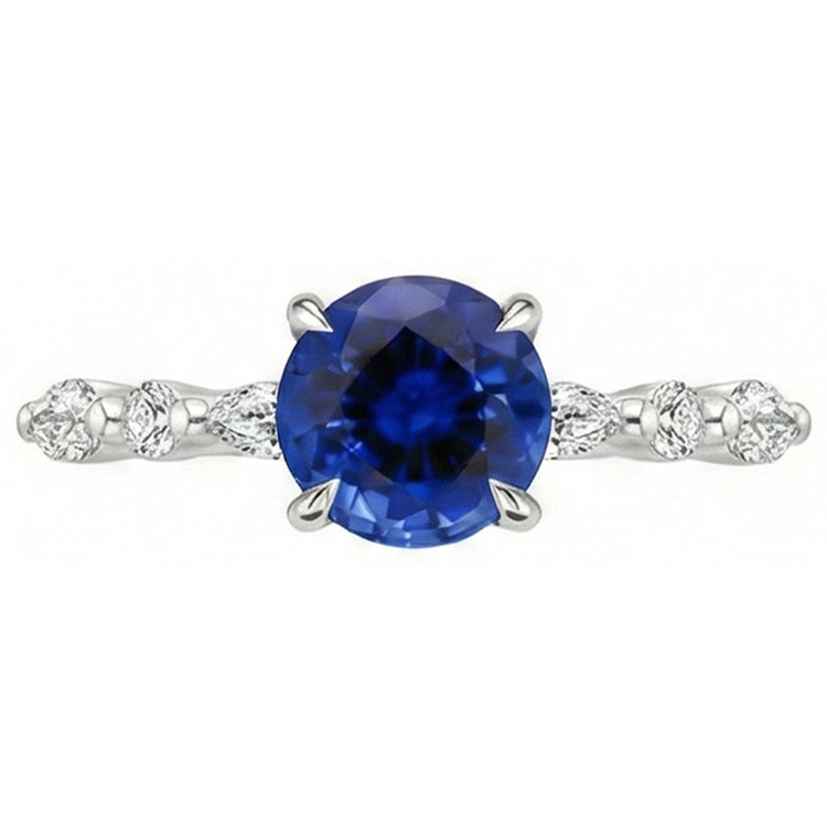 naturel marquise diamant 4carats bague vue de dessus