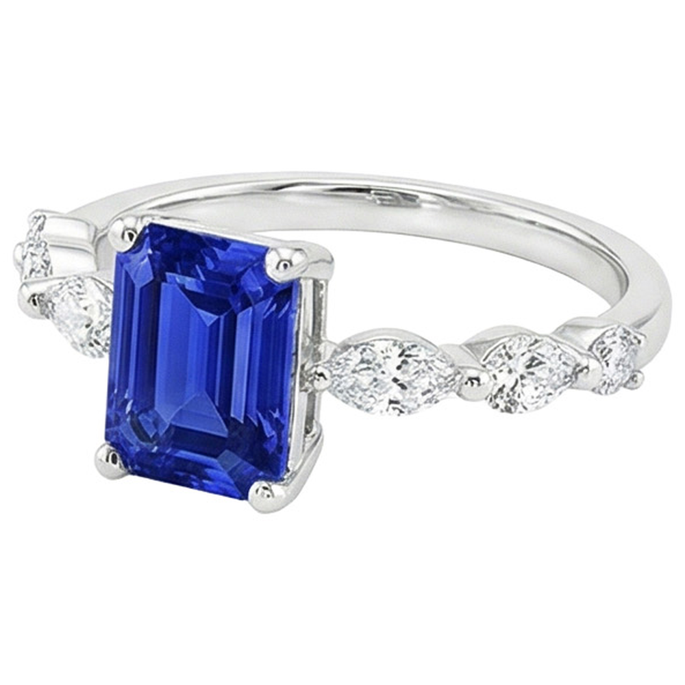 naturel marquise diamant 4.50carats bague sur blanc