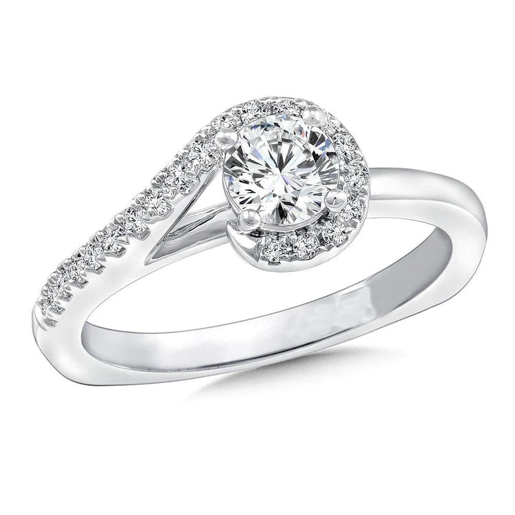 Bague de Fiançailles Authentique Diamant 2 Carats Or Blanc 14K