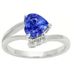 Bague de Fiançailles Diamant Coeur Saphir Bleu Clair 2.25 Carats