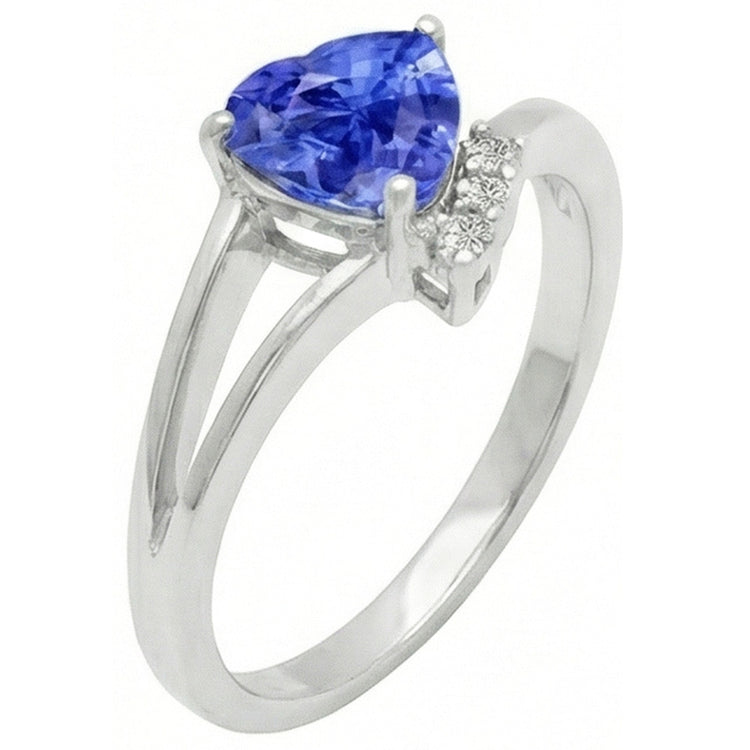 Bague de Fiançailles Diamant Coeur Saphir Bleu Clair 2.25 Carats