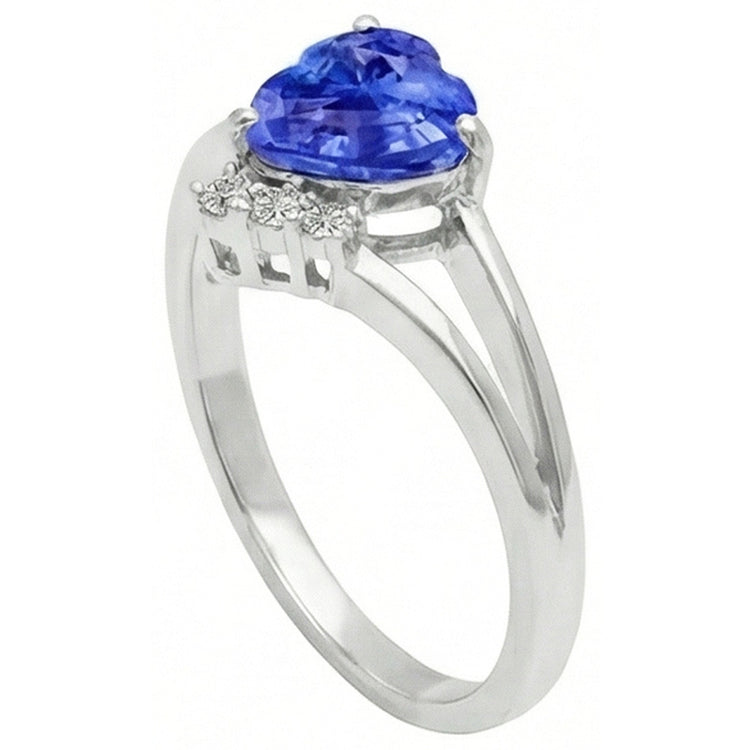Bague de Fiançailles Diamant Coeur Saphir Bleu Clair 2.25 Carats
