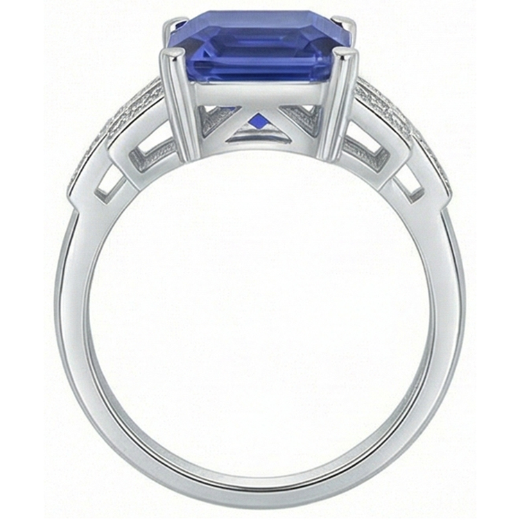 naturel diamant 4carats bague sur blanc