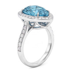Bague de Fiançailles Diamant Naturels Extraits des Mines ( et non cultivés en laboratoire ) Bleu Naturel