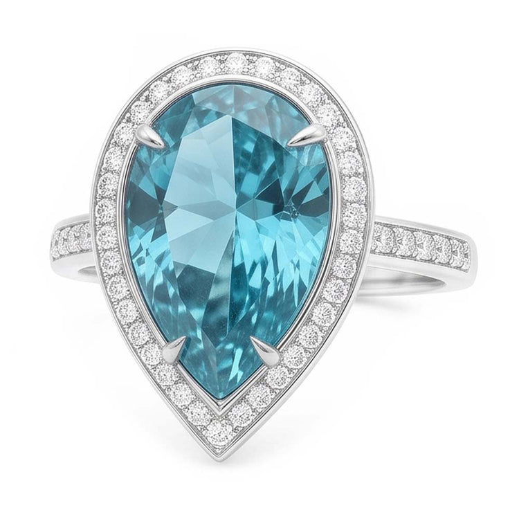 Bague de Fiançailles Diamant Naturels Extraits des Mines ( et non cultivés en laboratoire ) Bleu Naturel