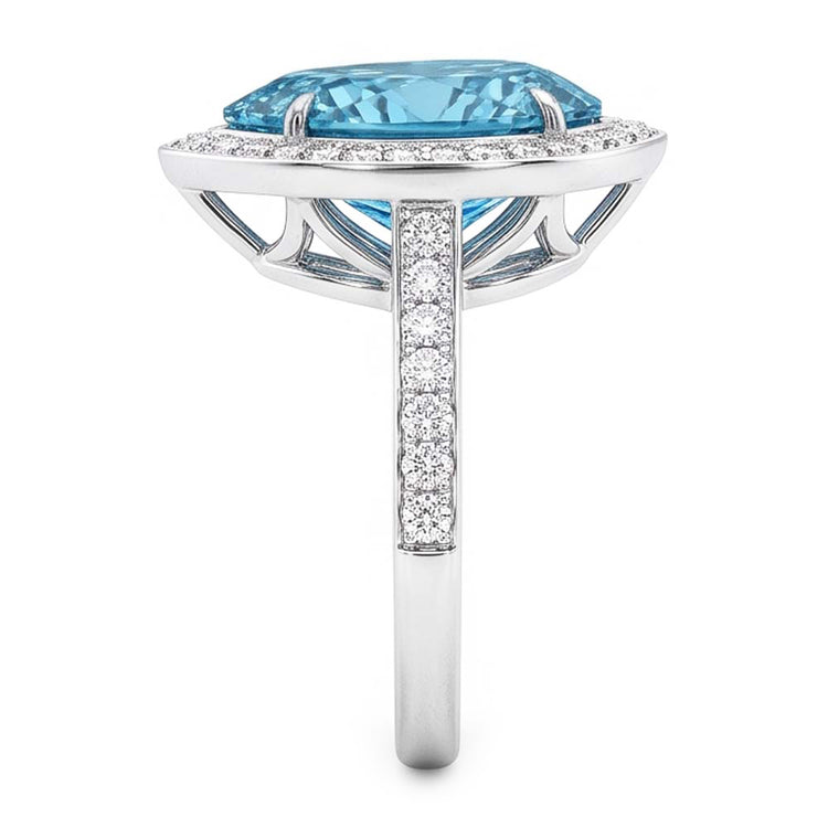 Bague de Fiançailles Diamant Naturels Extraits des Mines ( et non cultivés en laboratoire ) Bleu Naturel