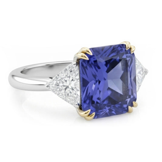 Bague de Fiançailles Diamant Naturels Extraits des Mines ( et non cultivés en laboratoire ) Saphir 7 Carat