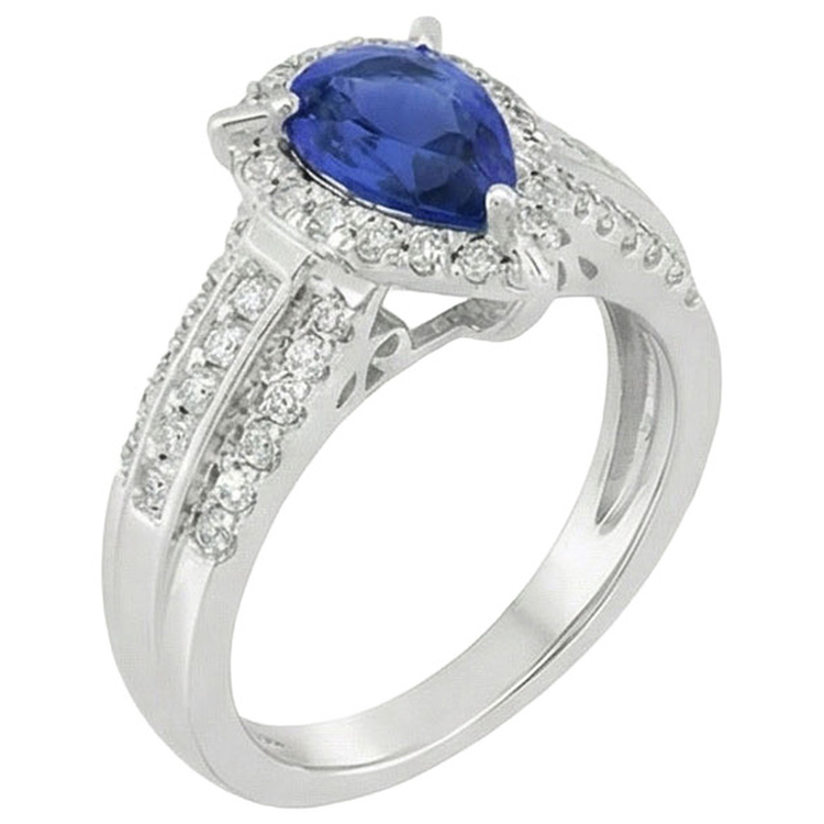 naturel pear diamant 5carats bague angle de côté