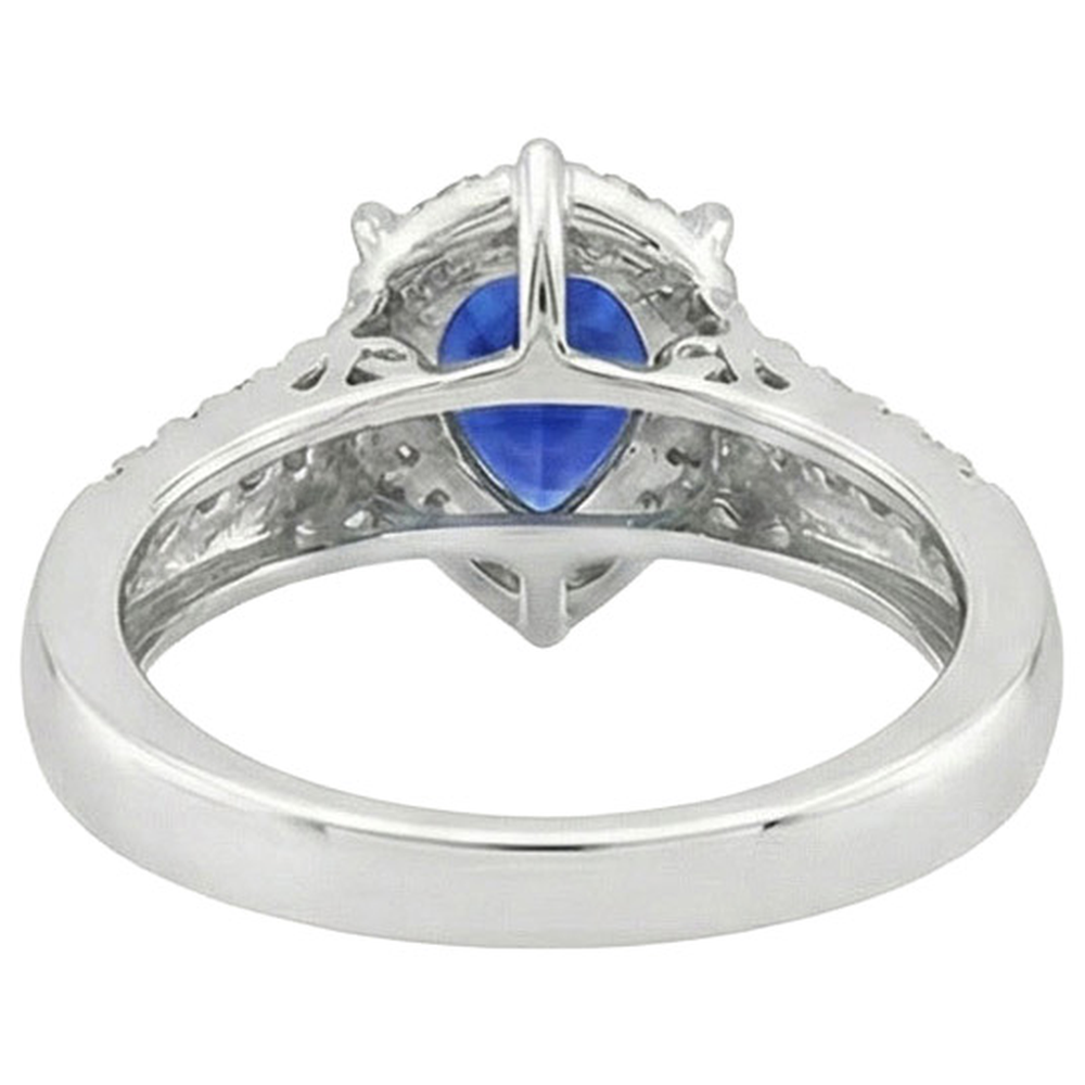 naturel pear diamant 5carats bague vue de profil