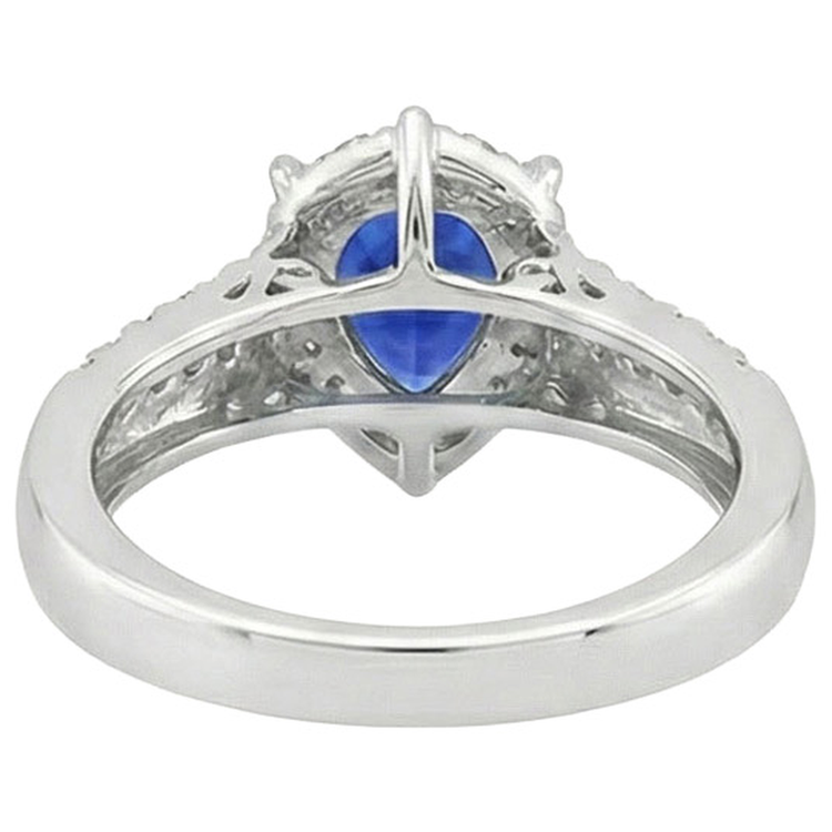 naturel pear diamant 5carats bague vue de profil
