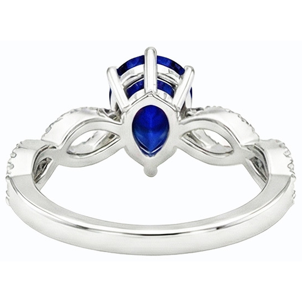 naturel pear diamant 3carats bague angle de côté