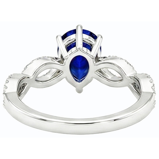 naturel pear diamant 3carats bague angle de côté