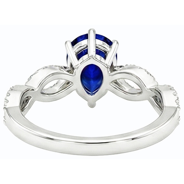 naturel pear diamant 3carats bague angle de côté