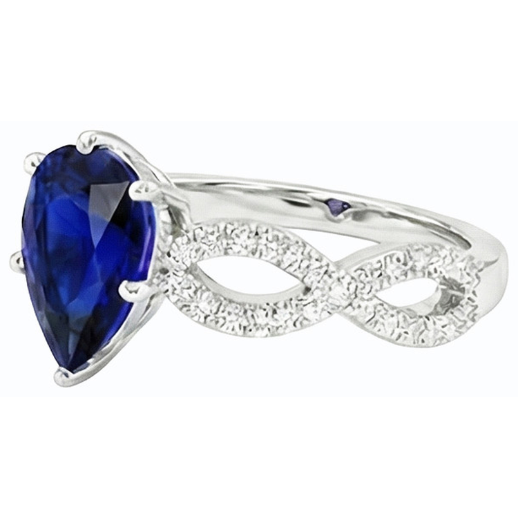 naturel pear diamant 3carats bague détail rapproché