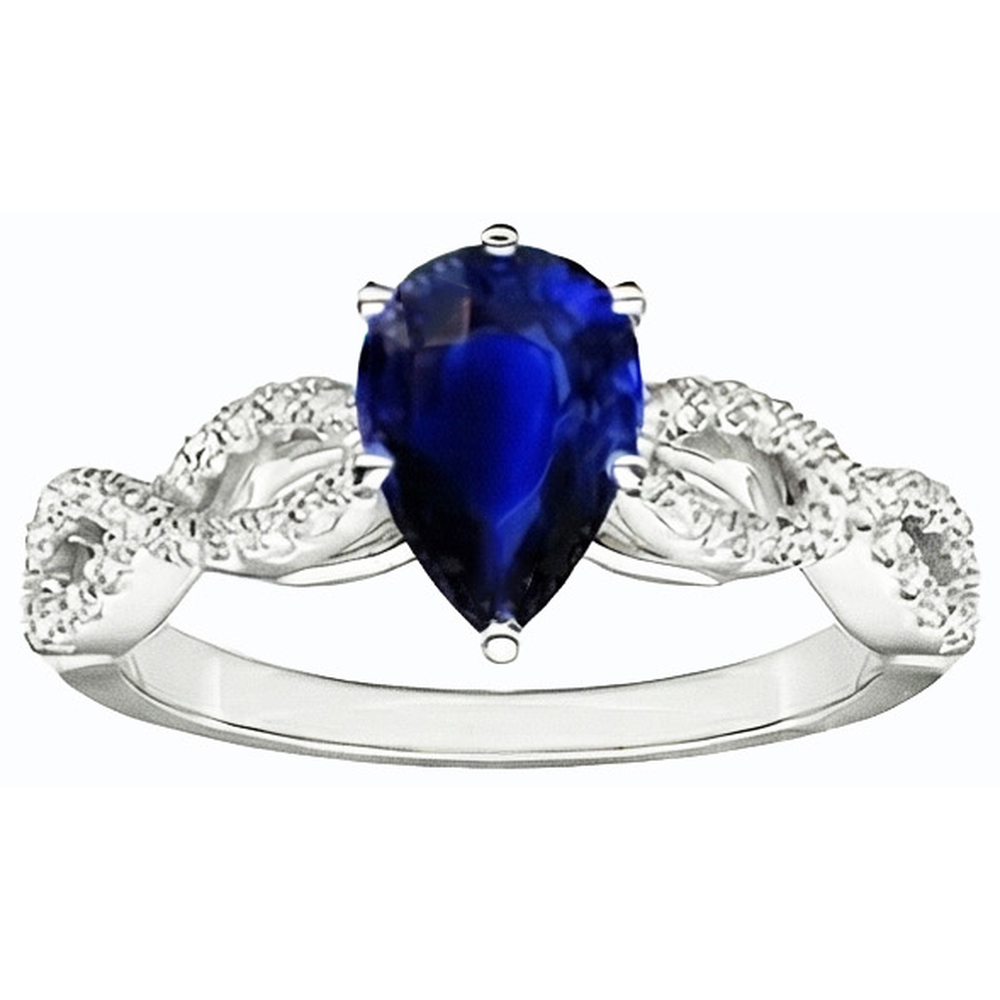 naturel pear diamant 3carats bague vue de dessus