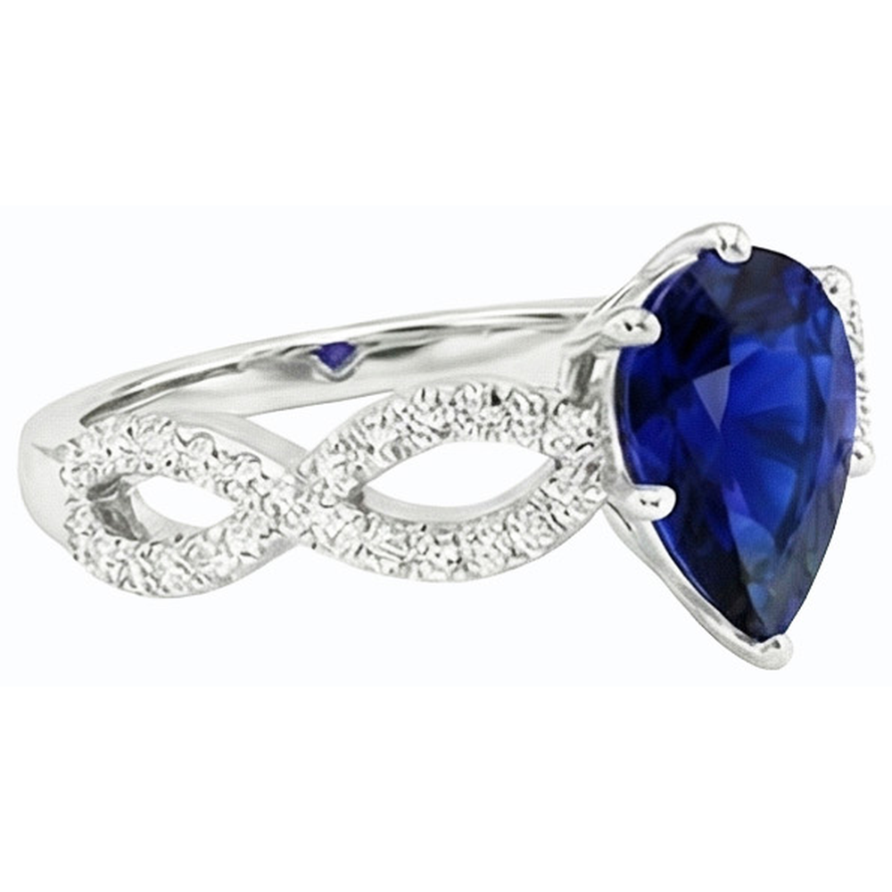naturel pear diamant 3carats bague vue de profil