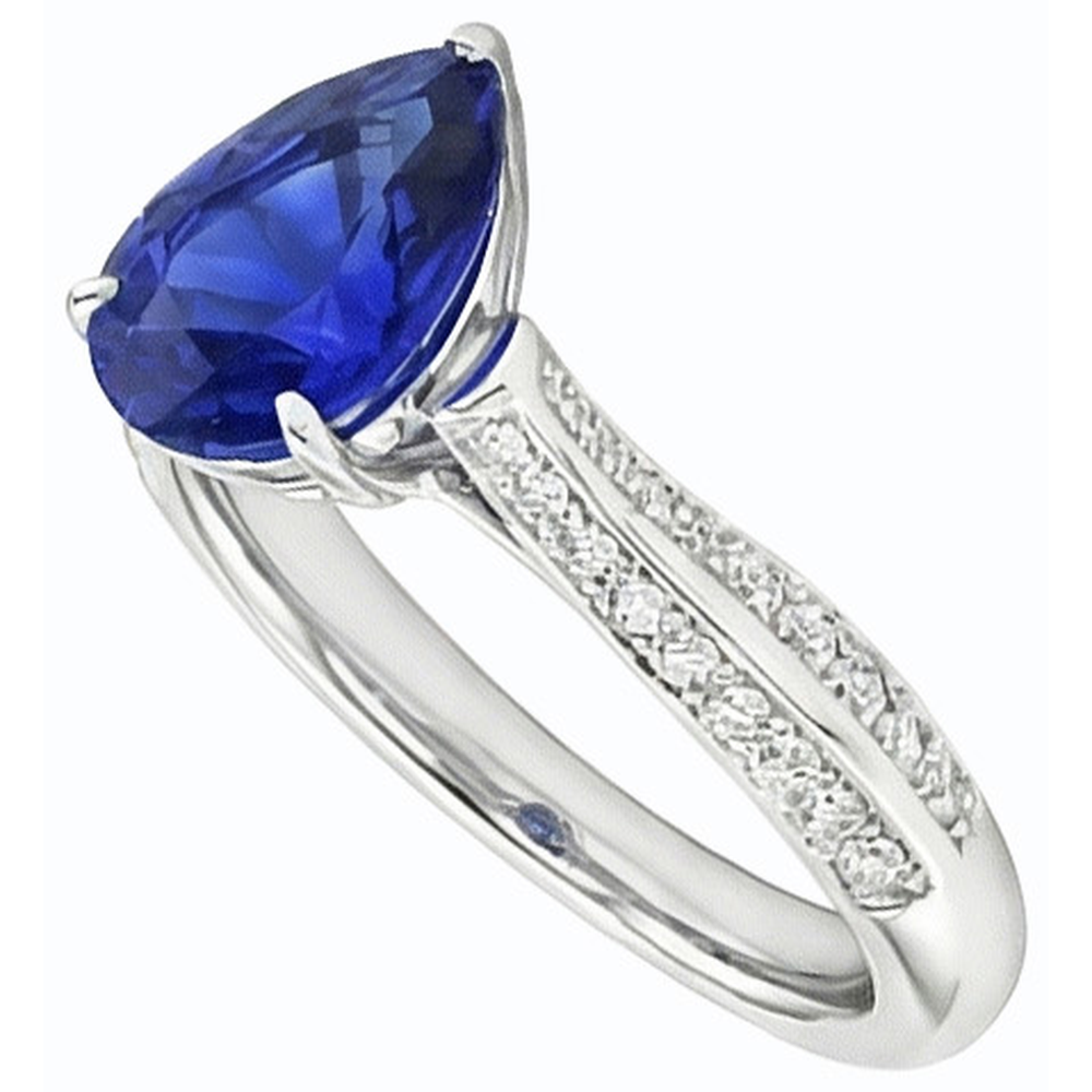 naturel pear diamant 3carats bague détail rapproché