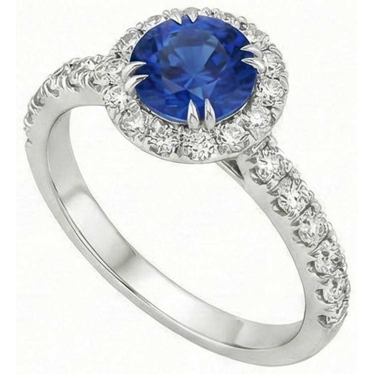 naturel round diamant 3.50carats bague vue de dessus