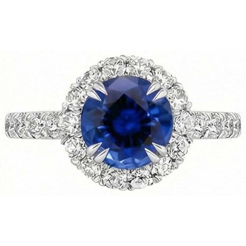 naturel round diamant 3.50carats bague détail rapproché