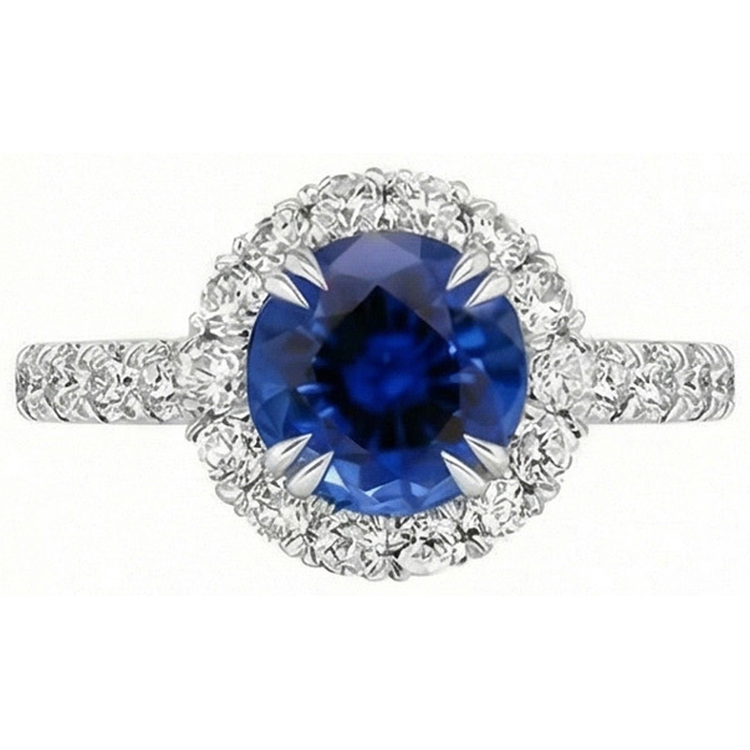 naturel round diamant 3.50carats bague détail rapproché