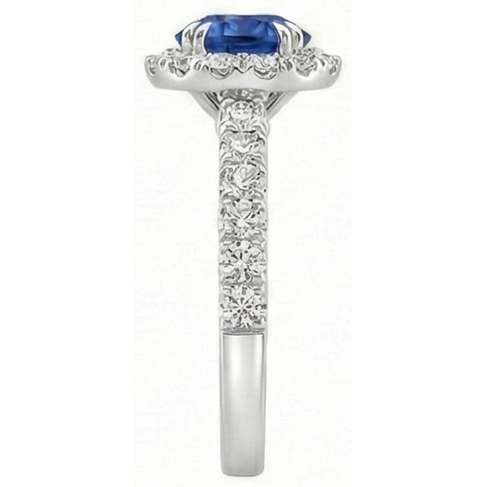 naturel round diamant 3.50carats bague vue de profil