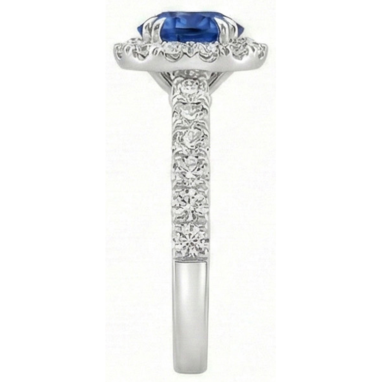 naturel round diamant 3.50carats bague vue de profil