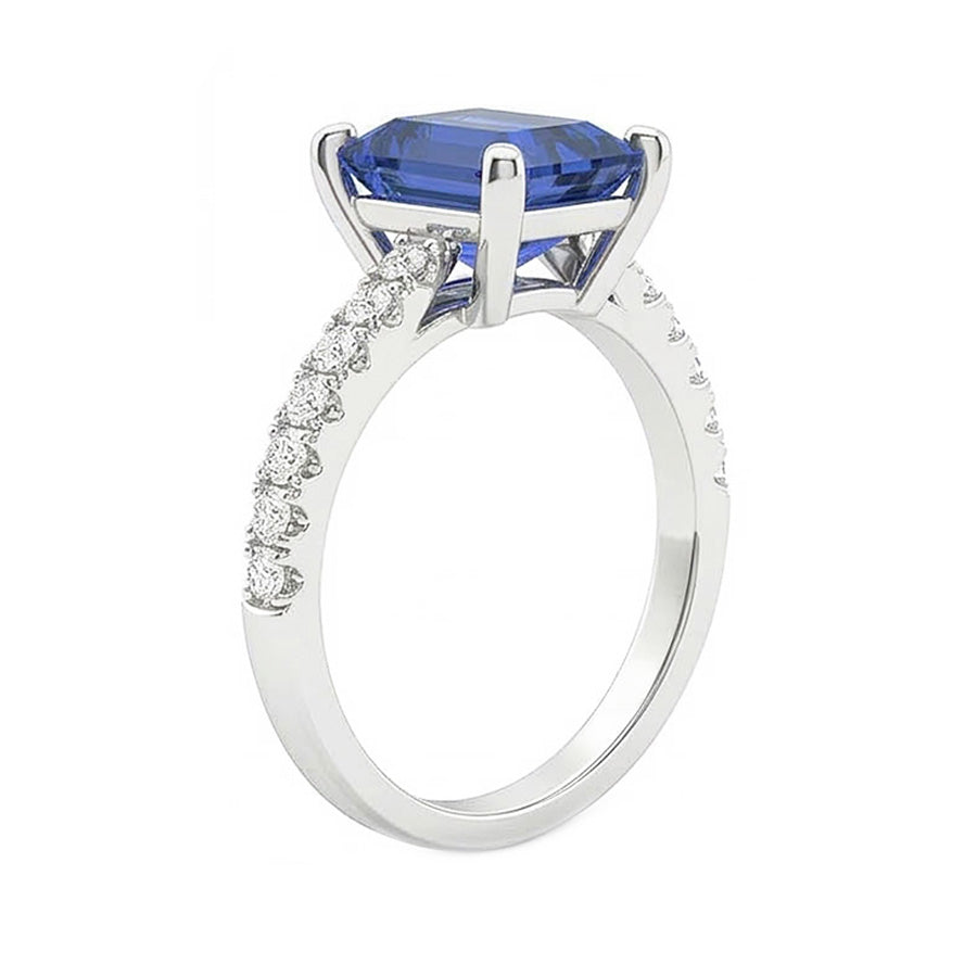 naturel round diamant 3carats bague vue de profil