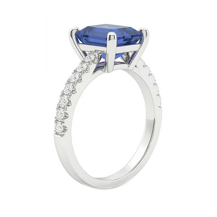 naturel round diamant 3carats bague vue de profil