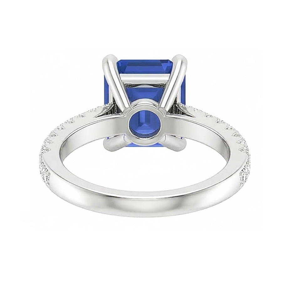 naturel round diamant 3carats bague sur blanc