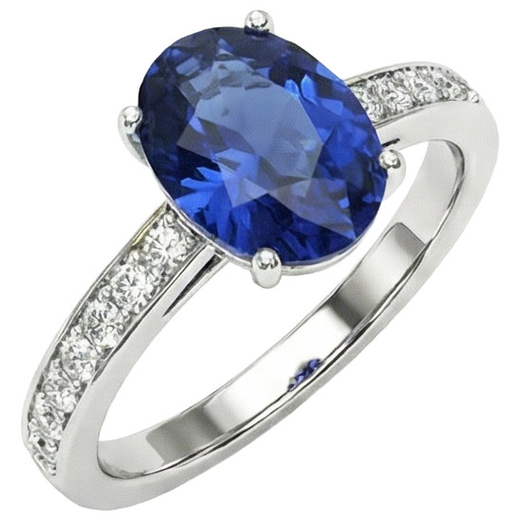 Bague de Fiançailles Diamant Naturels Extraits des Mines ( et non cultivés en laboratoire ) Saphir 7 Carats