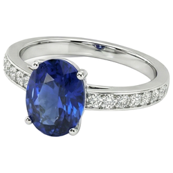 Bague de Fiançailles Diamant Naturels Extraits des Mines ( et non cultivés en laboratoire ) Saphir 7 Carats