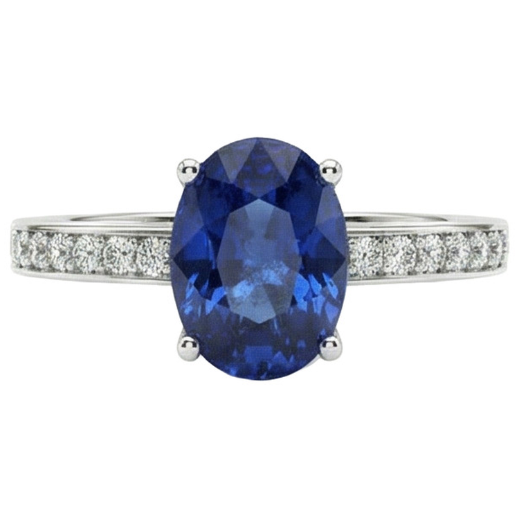 Bague de Fiançailles Diamant Naturels Extraits des Mines ( et non cultivés en laboratoire ) Saphir 7 Carats