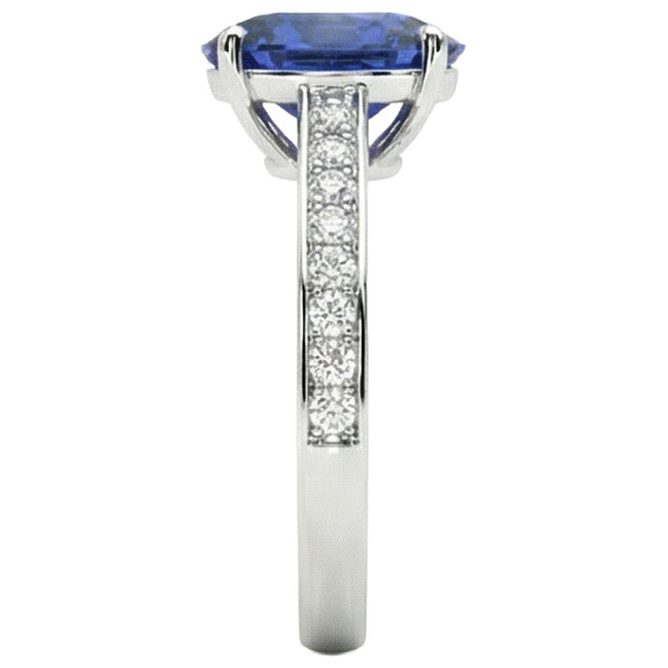 Bague de Fiançailles Diamant Naturels Extraits des Mines ( et non cultivés en laboratoire ) Saphir 7 Carats