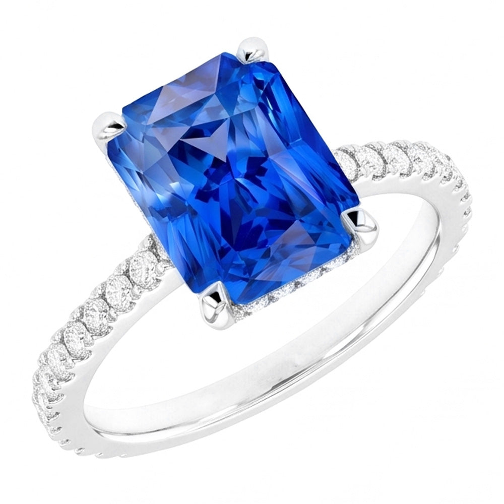 Bague de Fiançailles Diamant Saphir Radieux